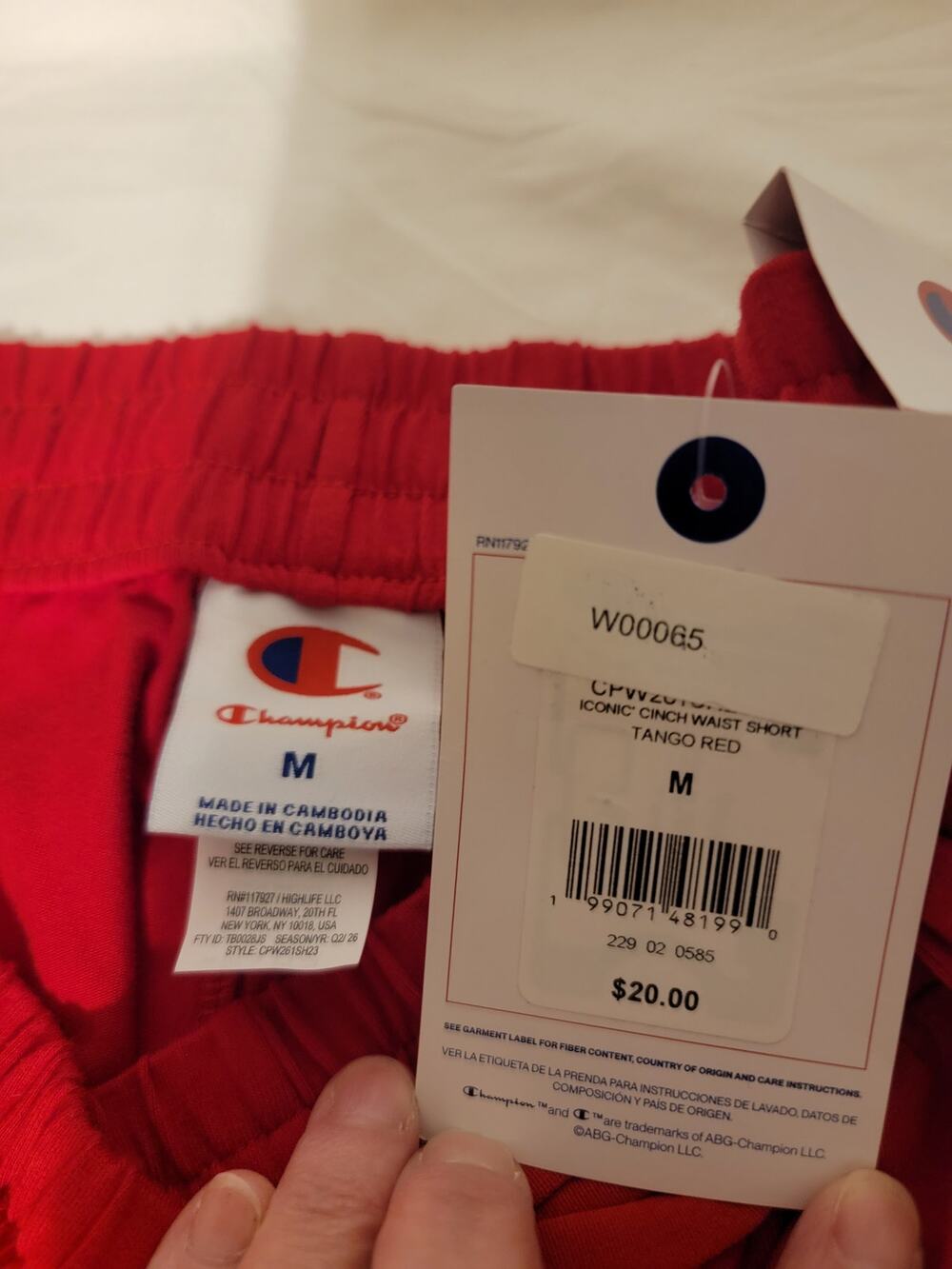 Champion Womens Short Red Sz Med